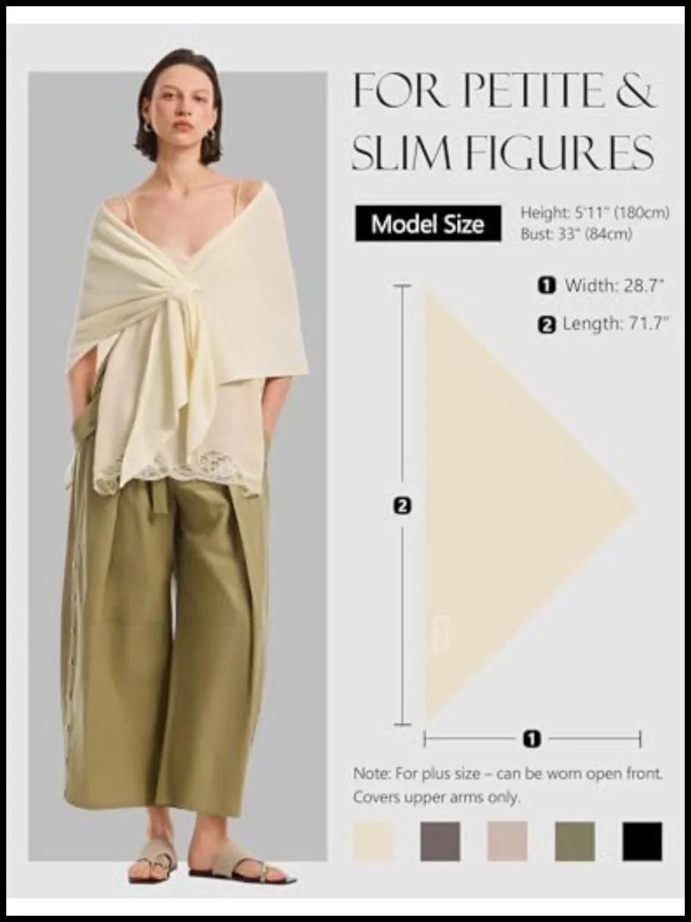Pashmina Shawl Wrap Lightweight Knit Poncho Triangle Scarf